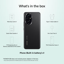 Load image into Gallery viewer, HONOR 200 5G(Black, 8GB RAM, 256GB Storage) + Earbuds X5 (White) + SuperCharge 100W Mobile Charger Combo