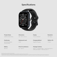 Load image into Gallery viewer, HONOR CHOICE Watch - Black | 1.95" AMOLED Display | Bluetooth Calling | 120 Workout Modes | 5ATM Swim-Ready | Upto 12 Days Battery Life | Built-in Multi-System GNSS | SpO2, Heart Rate, Sleep Tracking