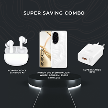 Load image into Gallery viewer, HONOR 200 5G(White, 8GB RAM, 256GB Storage) + Earbuds X5 (White) + SuperCharge 100W Mobile Charger Combo