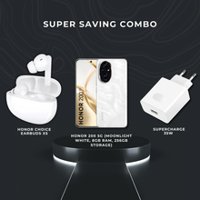 Load image into Gallery viewer, HONOR 200 5G(White, 8GB RAM, 256GB Storage) + Earbuds X5 (White) + SuperCharge 35W Mobile Charger Combo