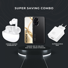 Load image into Gallery viewer, HONOR 200 5G(Black, 8GB RAM, 256GB Storage) + Earbuds X5 (White) + SuperCharge 35W Mobile Charger Combo