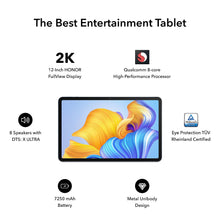 Load image into Gallery viewer, HONOR PAD 8 30.4 cm (12&quot;) 2K Display, Qualcomm Snapdragon 680, 6GB RAM, 128GB Storage, 8 Speakers, Android 12, Tuv Certified Eye Protection, Up to 14 Hours Battery, WiFi Tablet, Metal Body, Blue Hour
