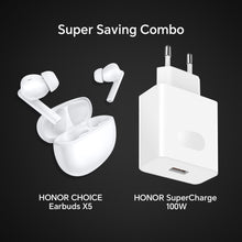 Load image into Gallery viewer, HONOR CHOICE Earbuds X5 (White) + SuperCharge 100W Mobile Charger Combo
