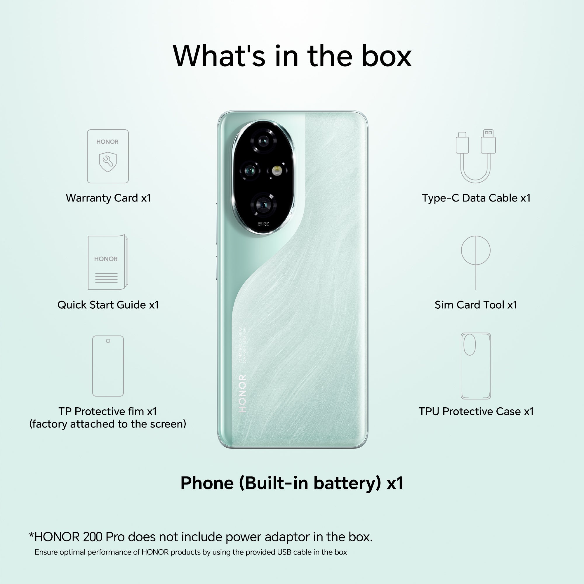 HONOR 200 Pro グローバル版 12GB/512GB ミントグリーン HONOR 200 Pro 5G Android Cell Phone (Ocean Cyan/12GB+512GB
